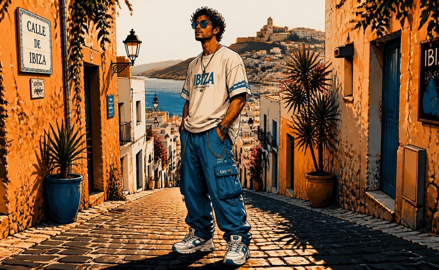 IBIZA GAME — personaje protagonista en calle de Ibiza